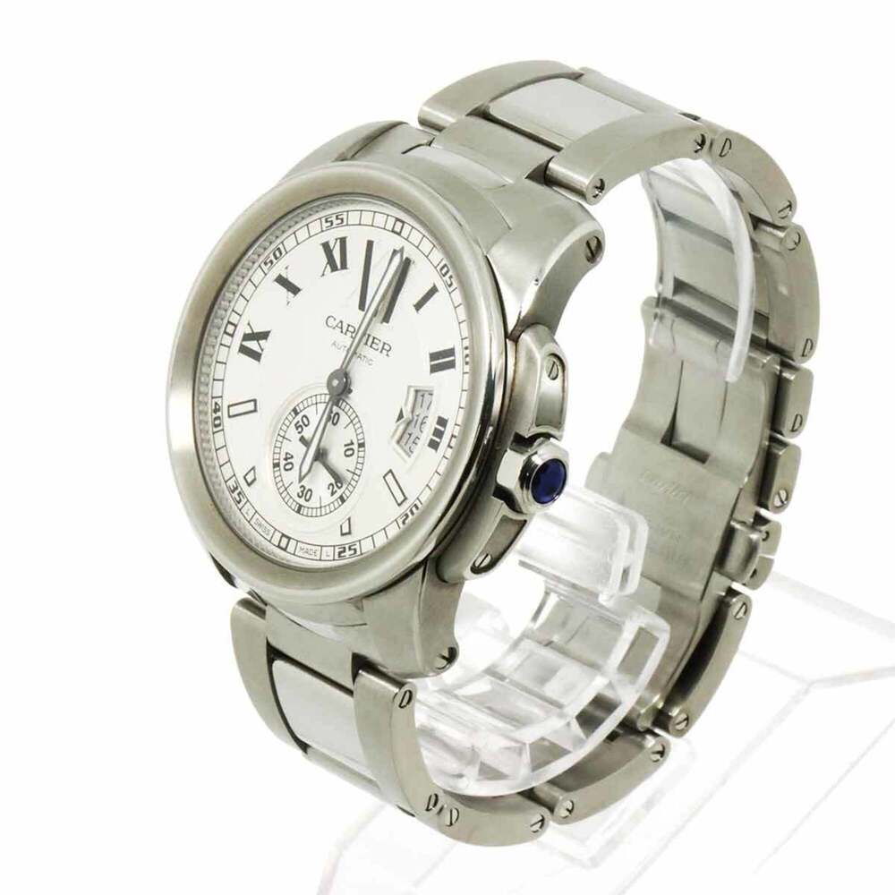 Cartier Calibre de W7100015 Men's Watch, Date, Silver, Small Seconds, Automat...